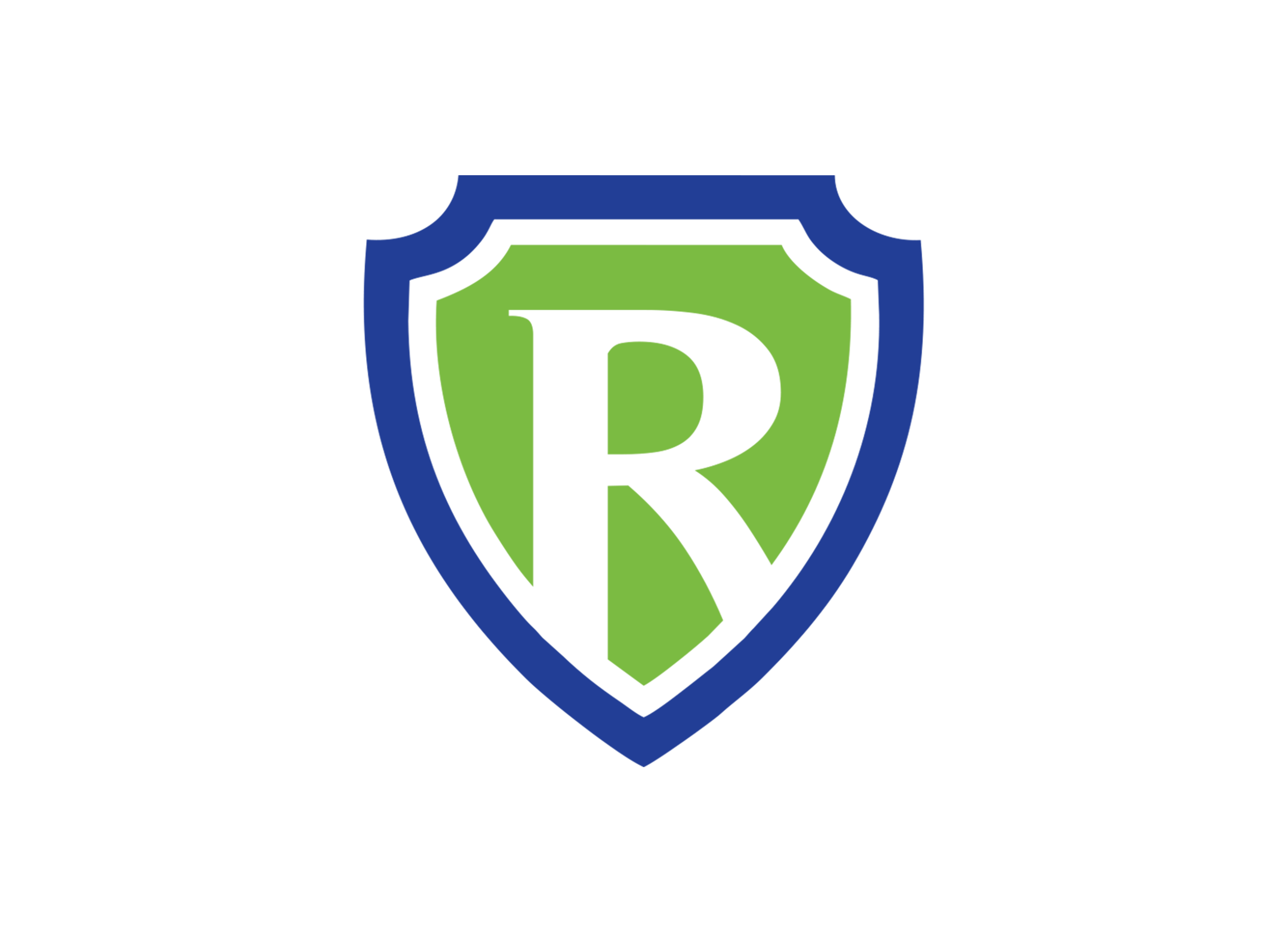 Reputection.com logo featuring a shield design with a green background, a bold white 'R' in the center, and a blue border, symbolizing trust and professionalism. Indicates that the client's website is powered by Reputection.com